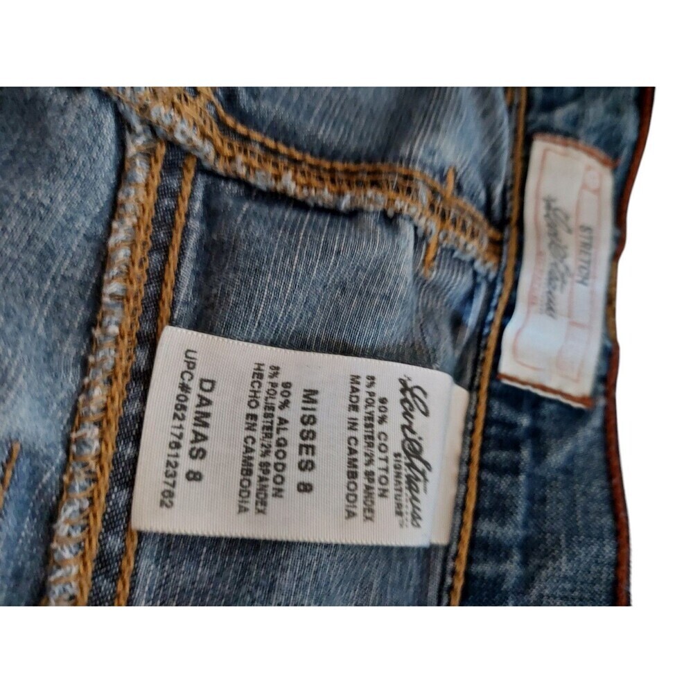 Vintage Levi Strauss Denim Midi Pencill Skirt Misses 12 Light Blue Stretch Y2K - Picture 5 of 7